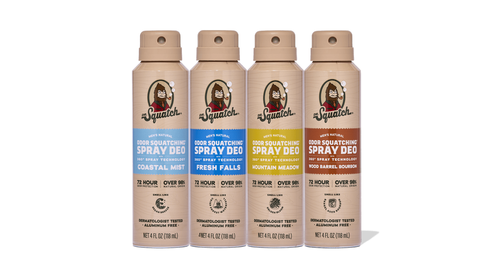 Spray Deodorant 4-Pack - Easy Hero Lineup