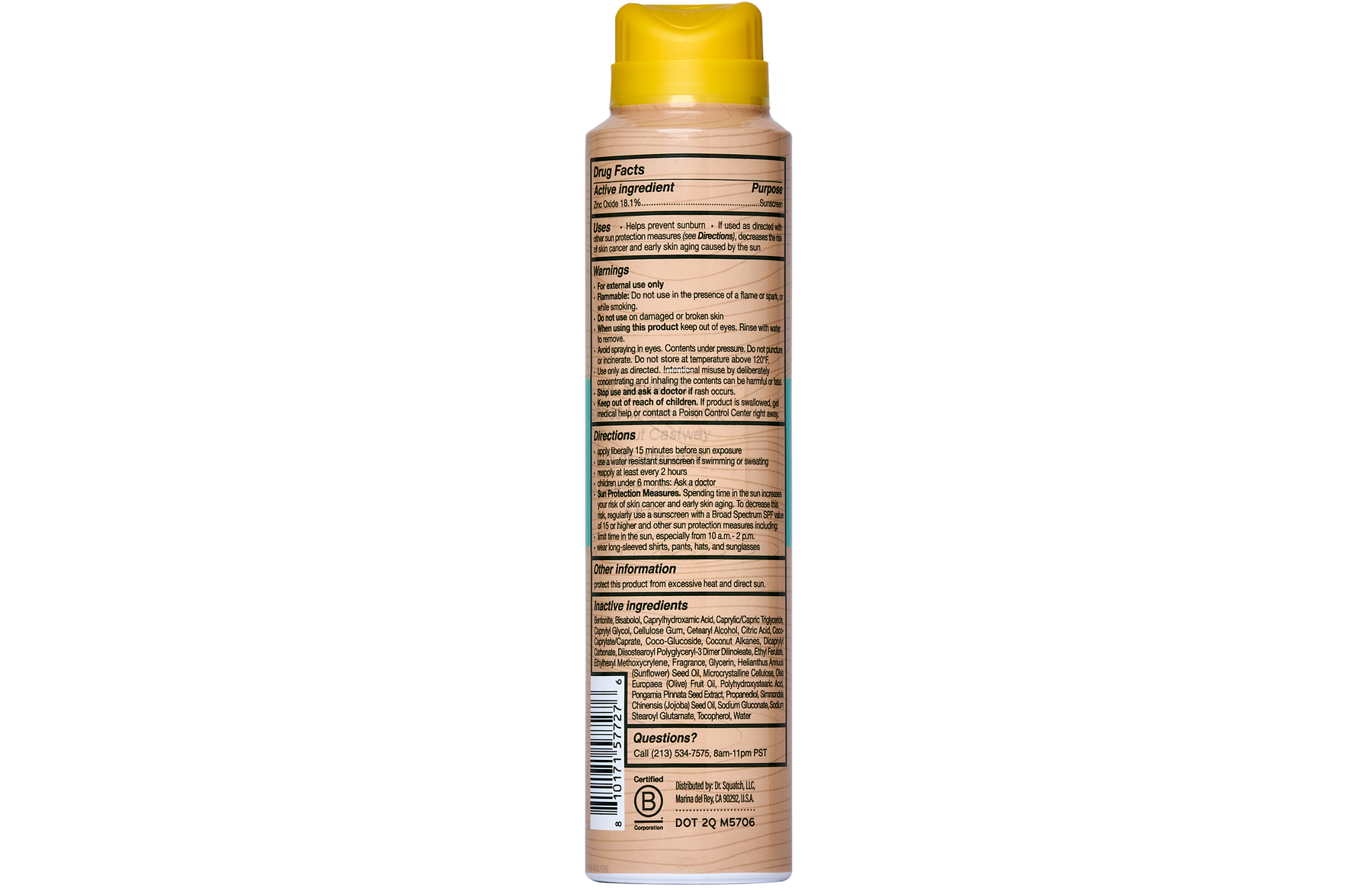 Dr. Squatch Spray Sunscreen | SPF 30 UVA/UVB Protection | Non-Greasy Mineral Sunscreen for Men - Trail Blend