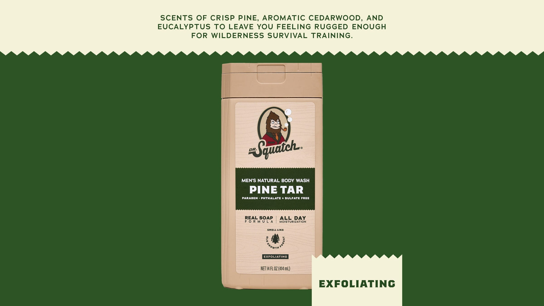 14 oz Pine Tar Exfoliating Body Wash - Daily Fresh Lather