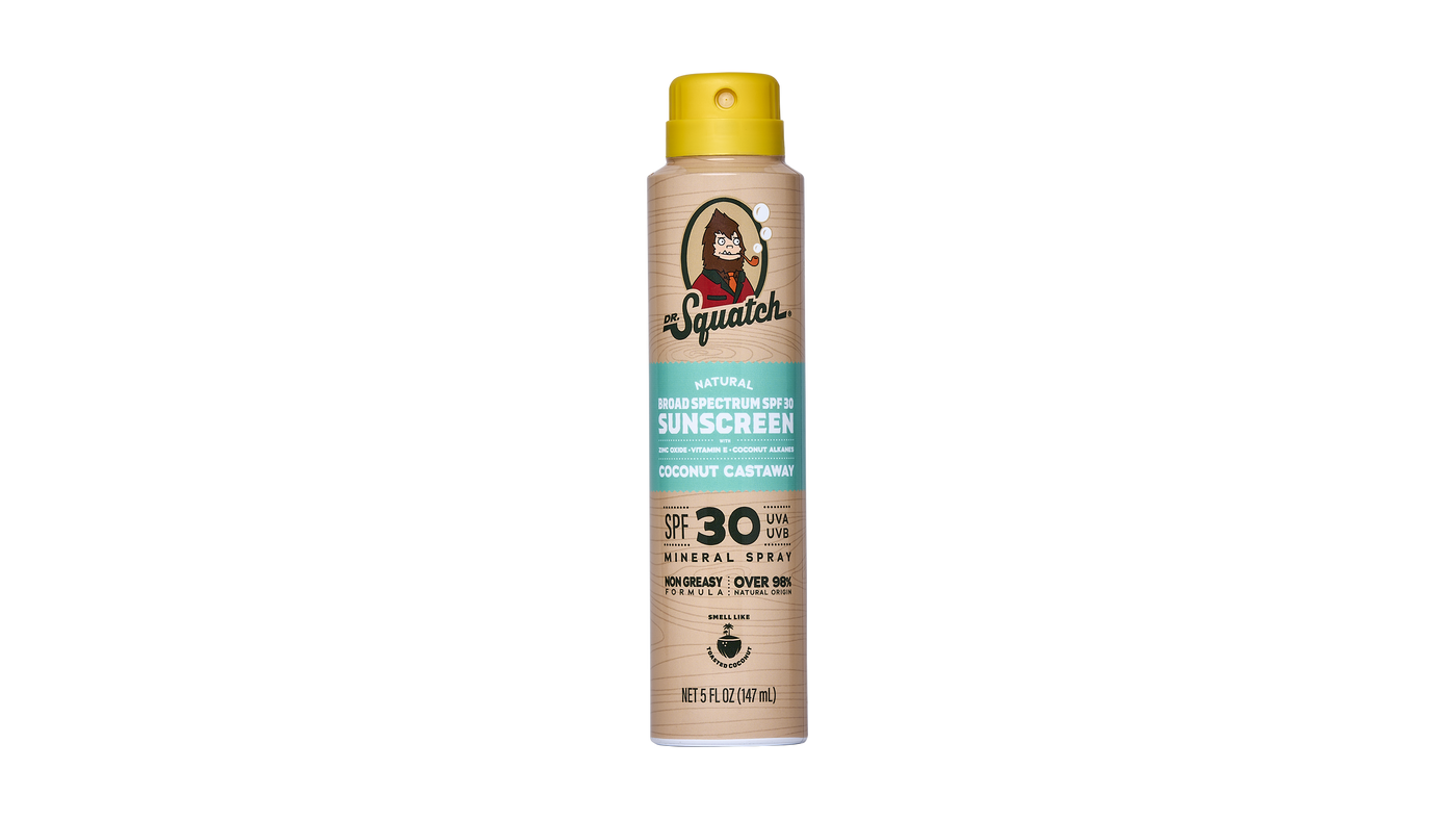 Dr. Squatch Spray Sunscreen | SPF 30 UVA/UVB Protection | Non-Greasy Mineral Sunscreen for Men - Trail Blend